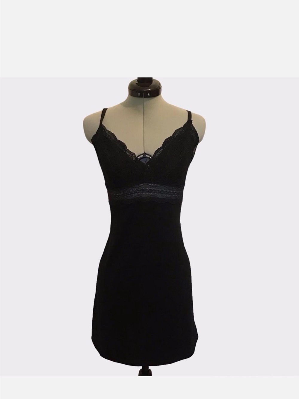 Victorias Secret Dollskill Killstar Black Lace Trim Goth Slip Dress M-L